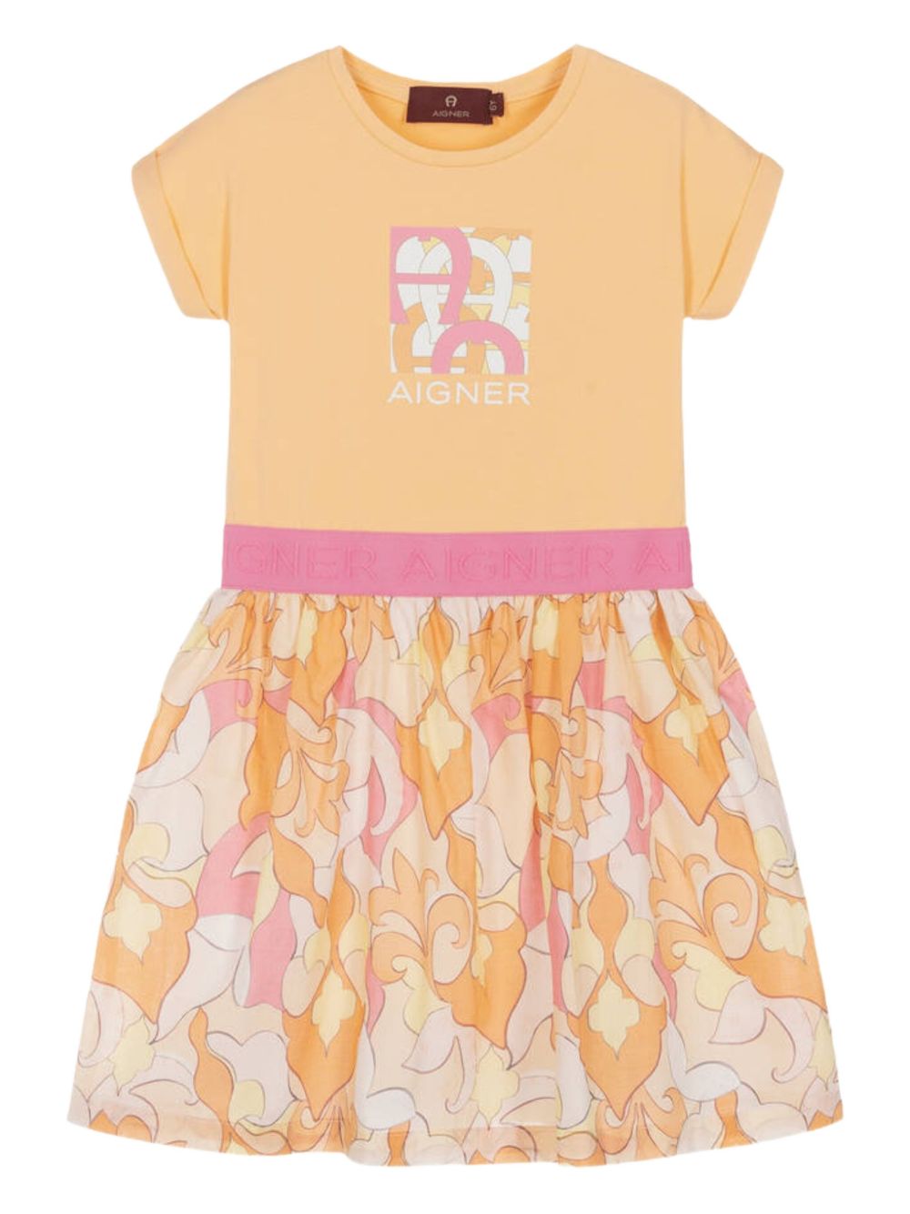Logo-printed dress - Orange