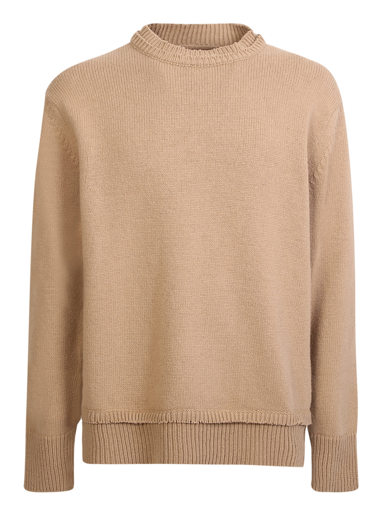 Crew-neck layered jumper