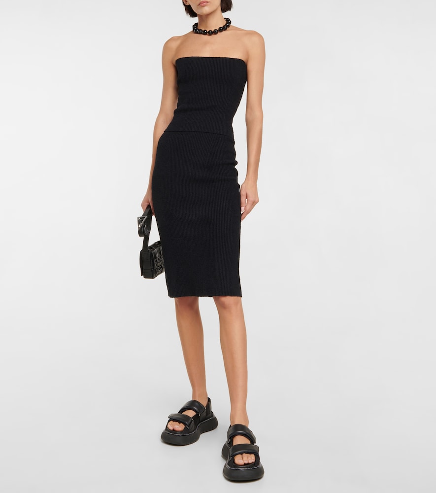 Wardrobe. NYC Strapless ribbed cotton top