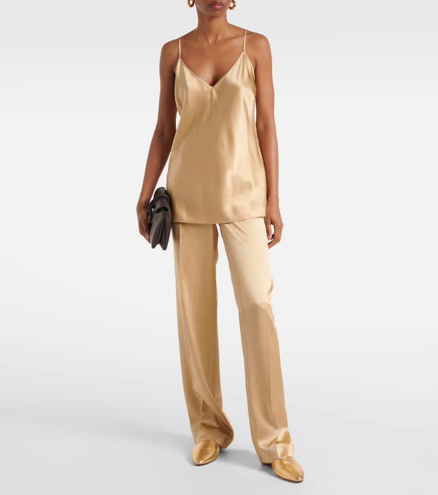 Tawa silk satin straight pants
