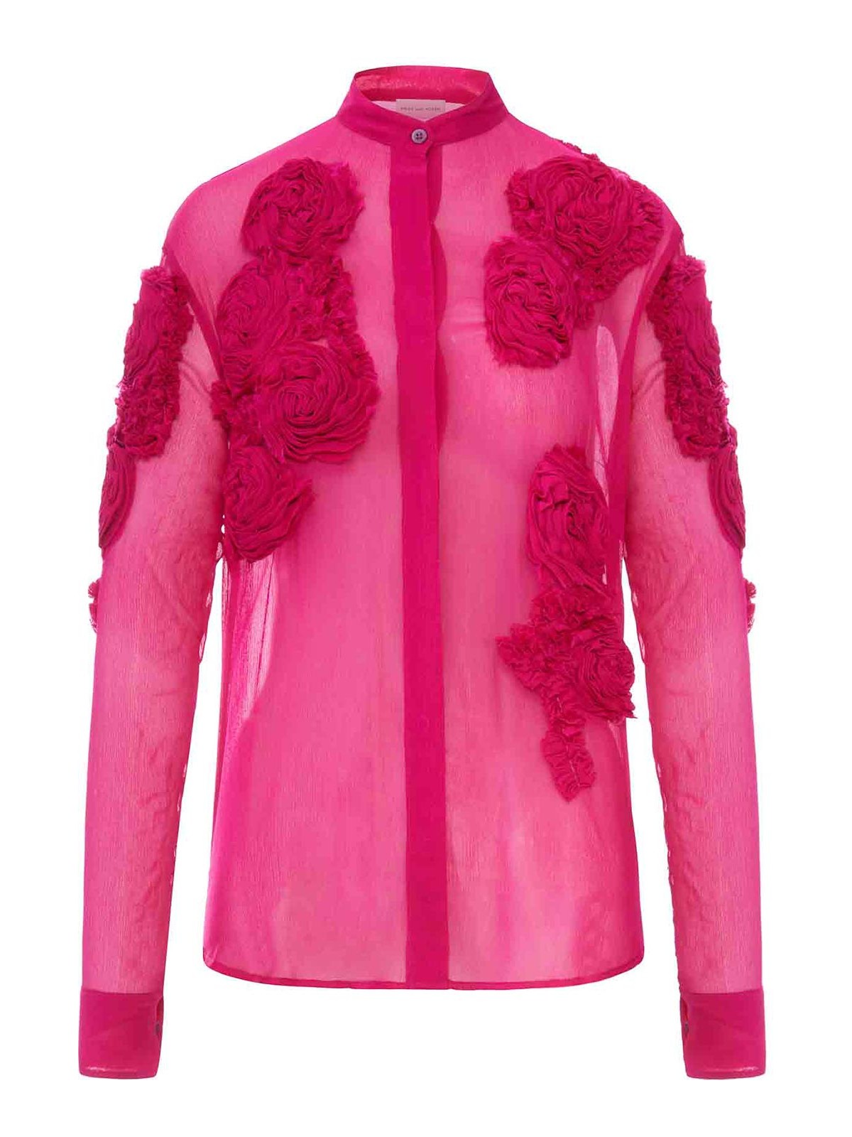 Organza Shirt With Floral Applications