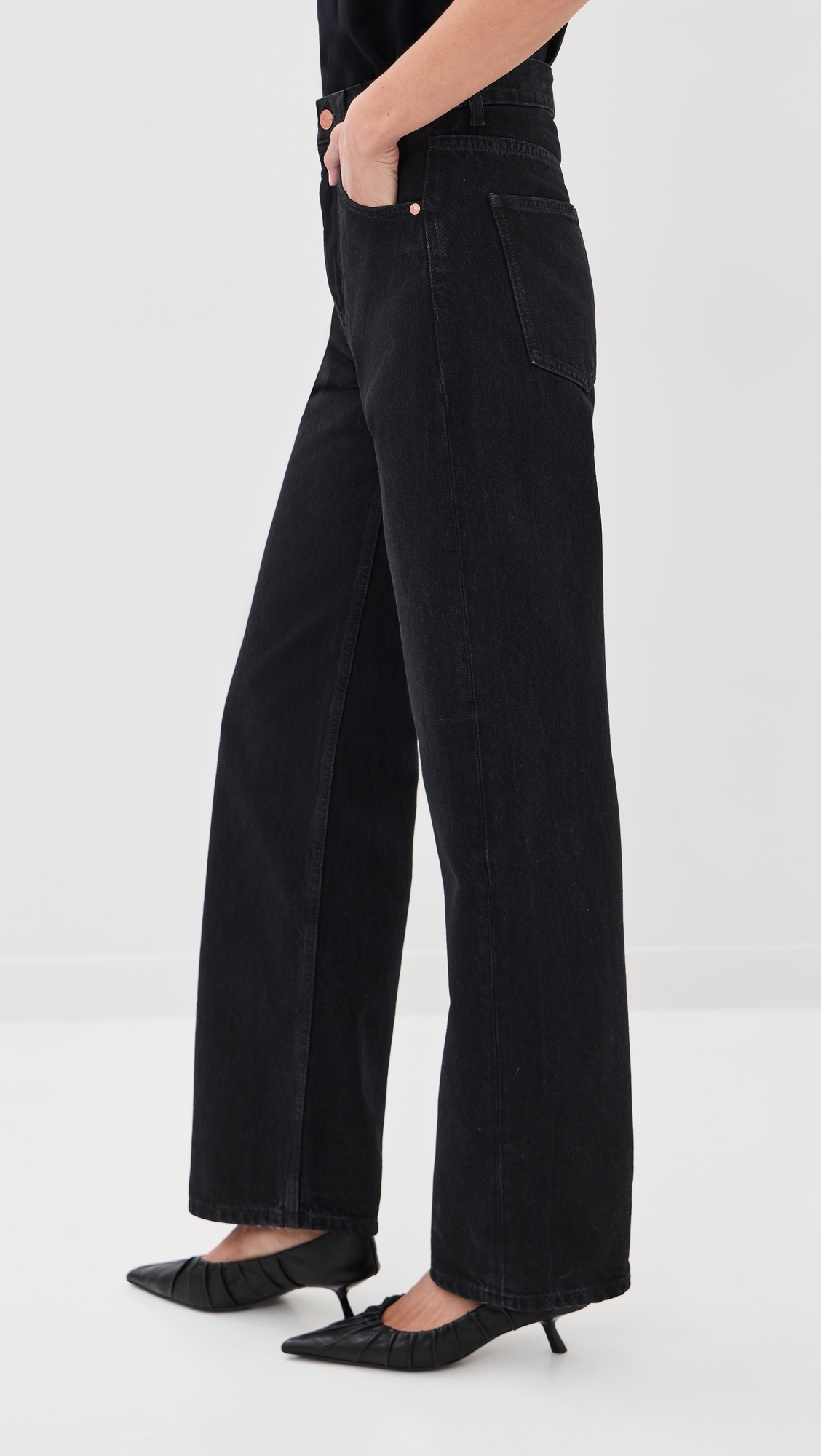 Ease Cotton Denim Jeans Washed Black