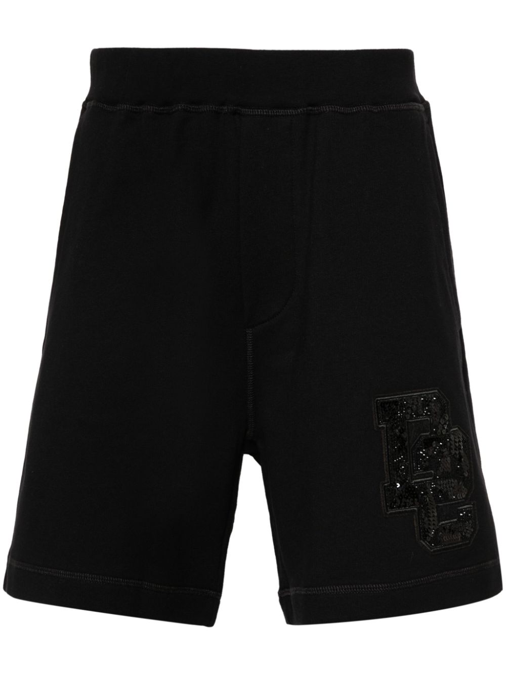 D2-appliqué track shorts - Black