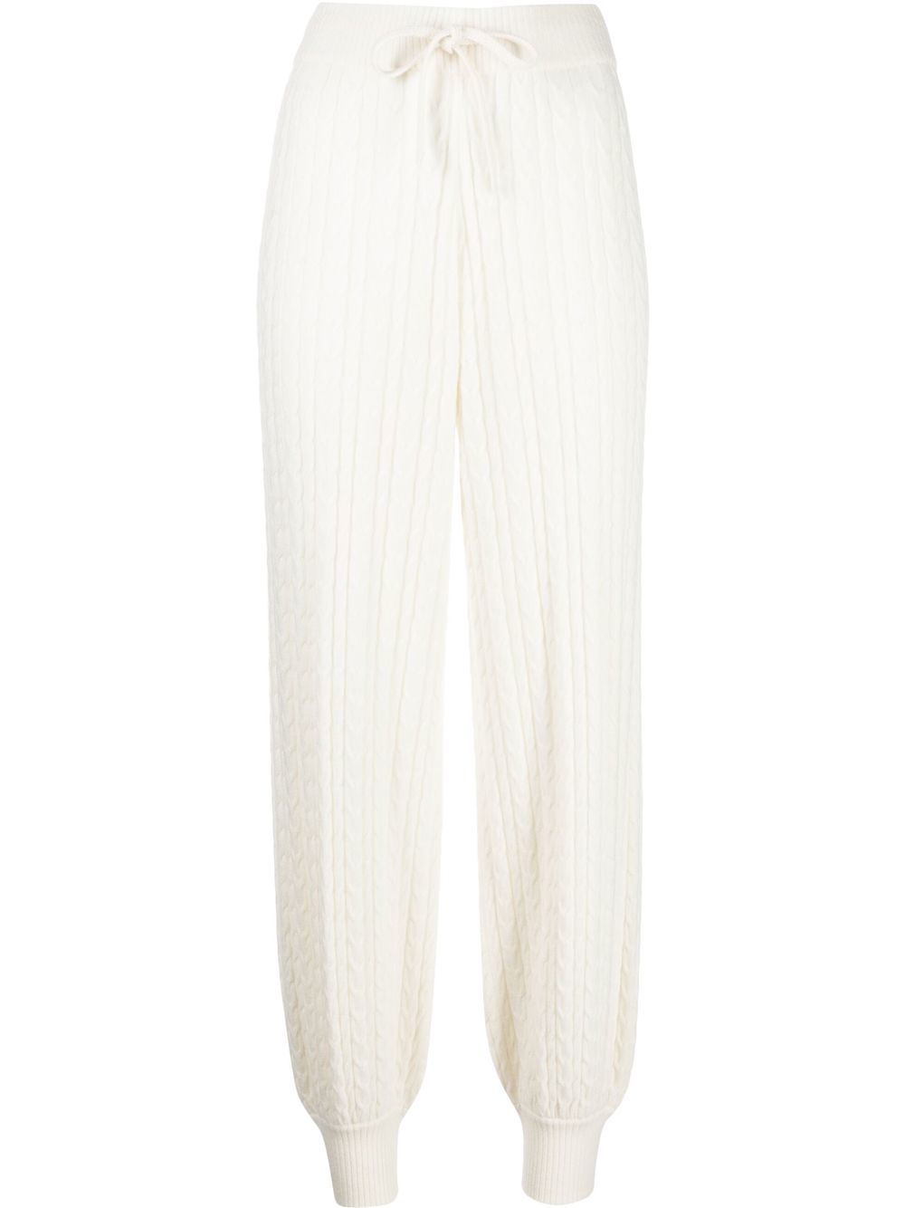 Lily cable-knit cashmere trousers - White