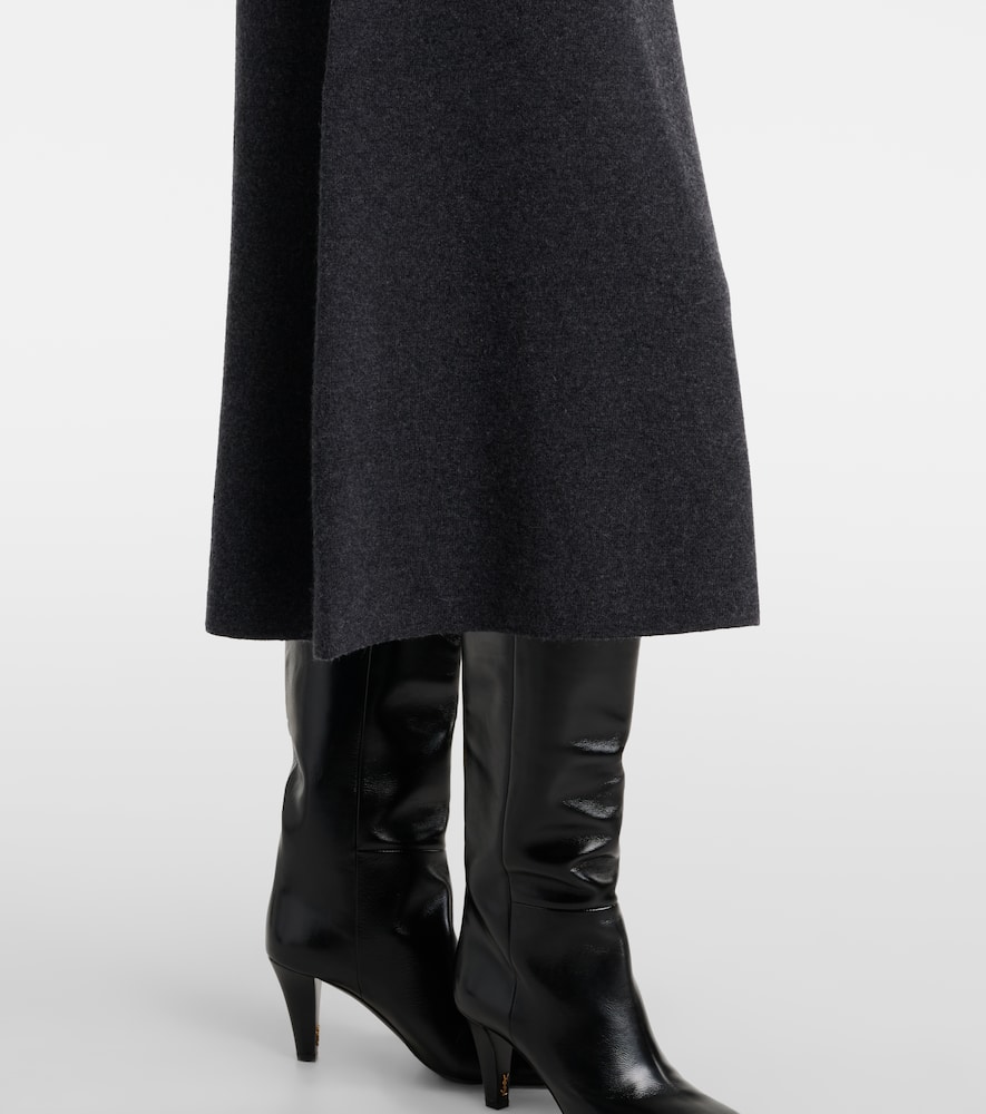 Wool and cashmere midi skirt