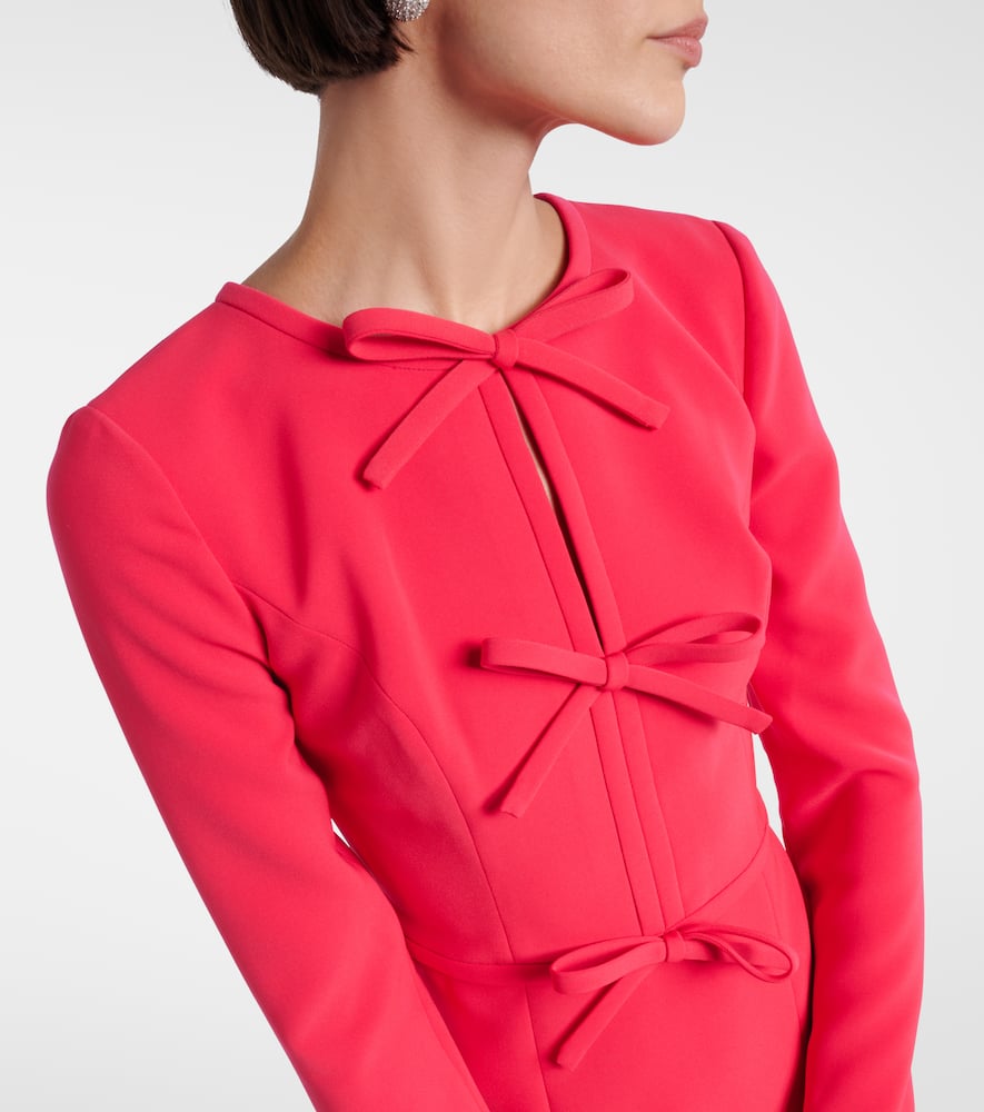 Bow-detail crêpe midi dress