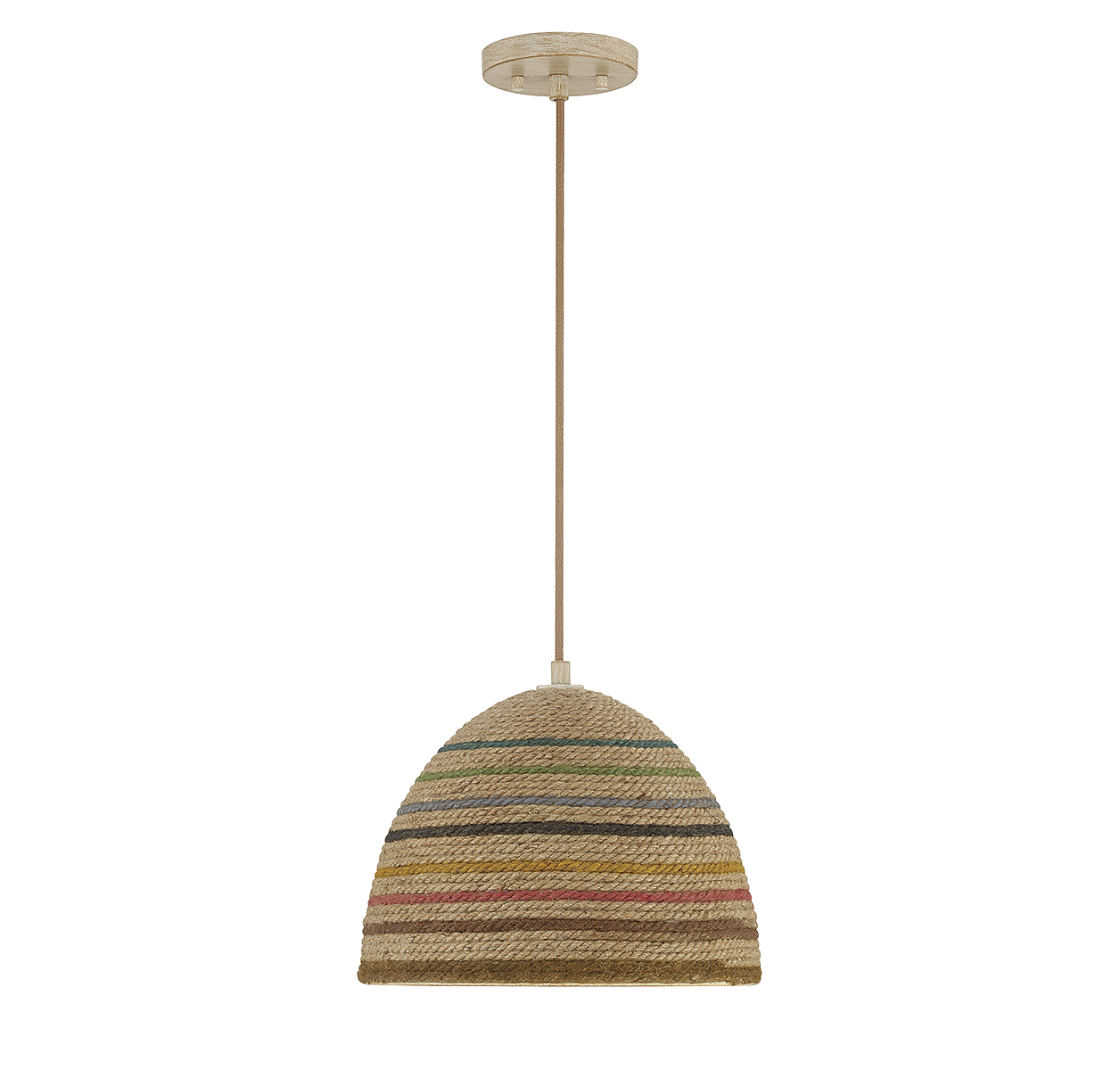 Trade Winds Riley 1-Light Pendant in Natural Rattan Color