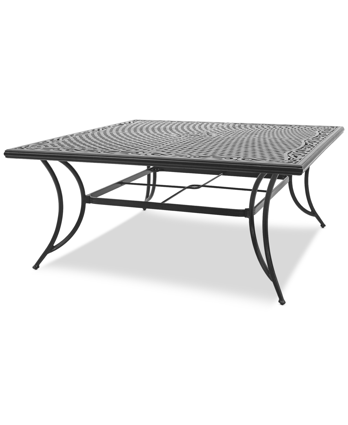 "Wythburn Mix and Match 64"" Square Cast Aluminum Outdoor Dining Table, Created for Pewter Finish"