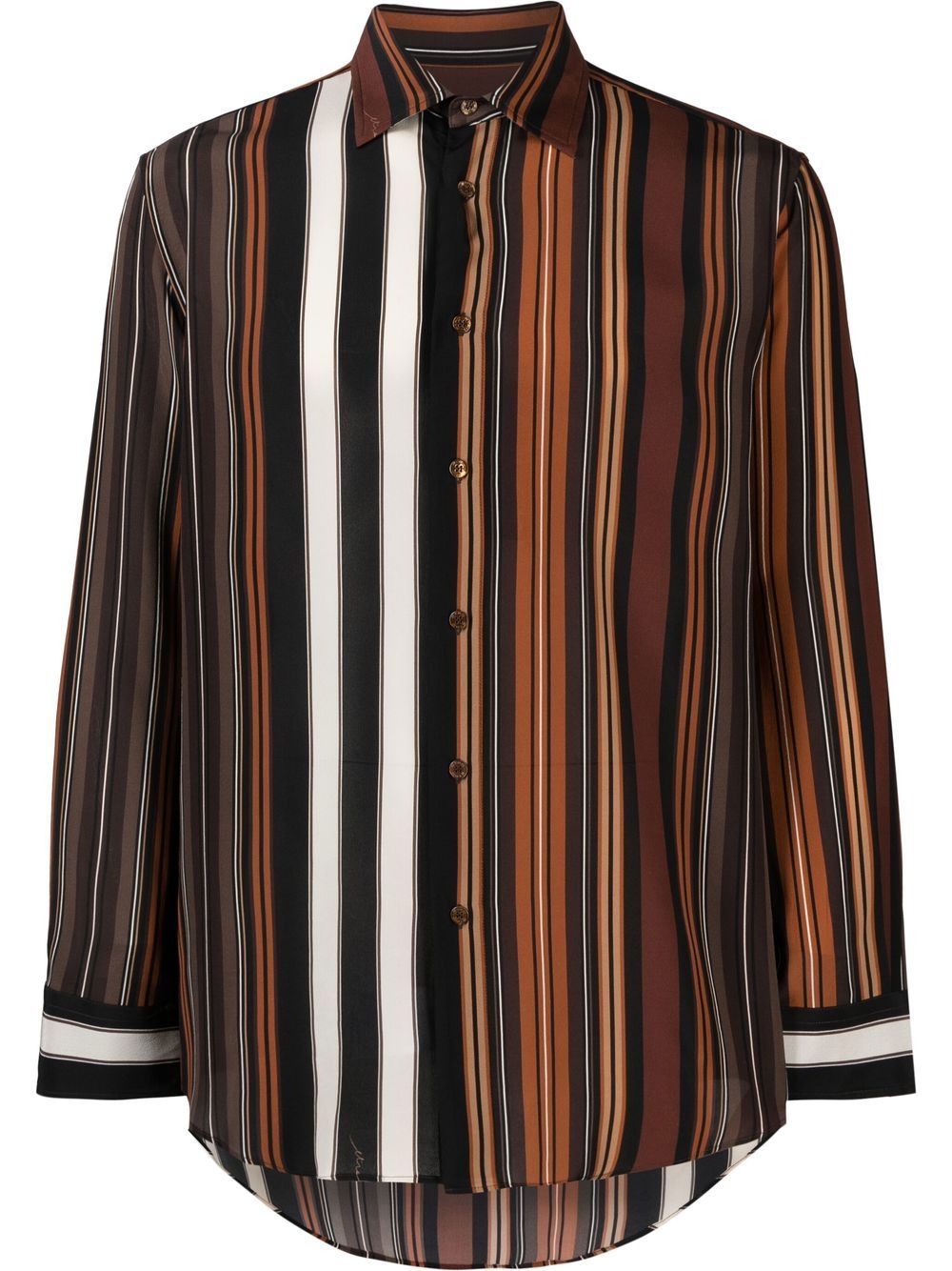 Vertical-stripe long-sleeve shirt - Black