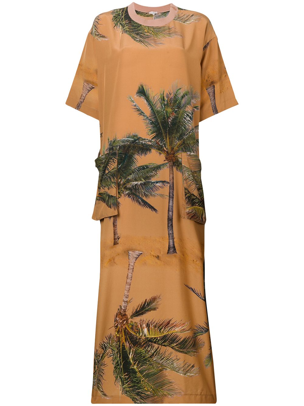 Palm tree print maxi dress - Neutrals