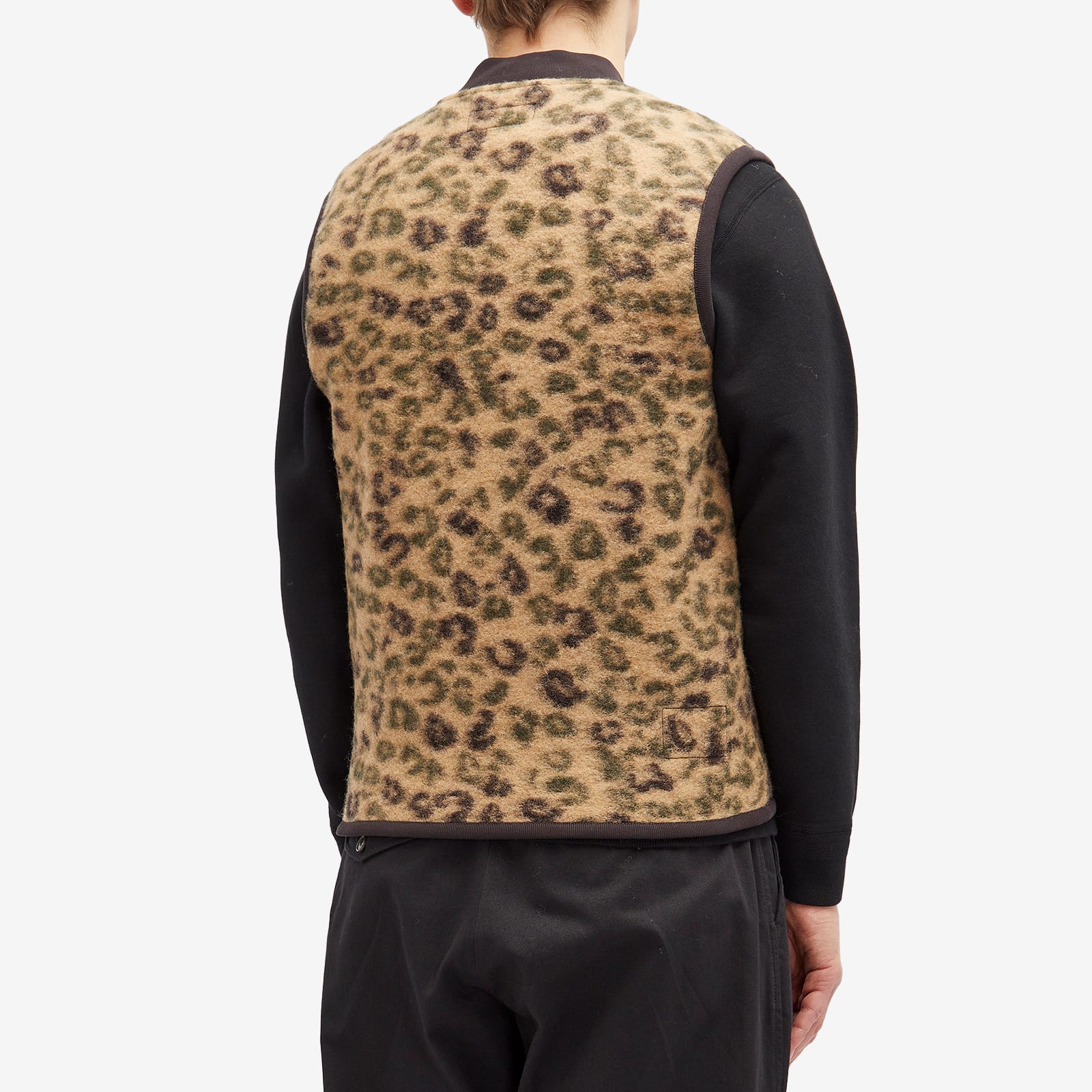 Men's Leopard Wool Fleece Gilet in Camo