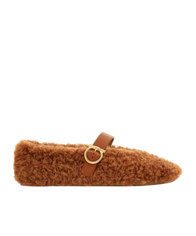 Shearling ballet flat