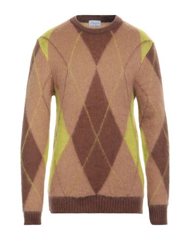 Family First Milano Man Sweater Camel Size M Mohair wool, Polyamide, Acrylic