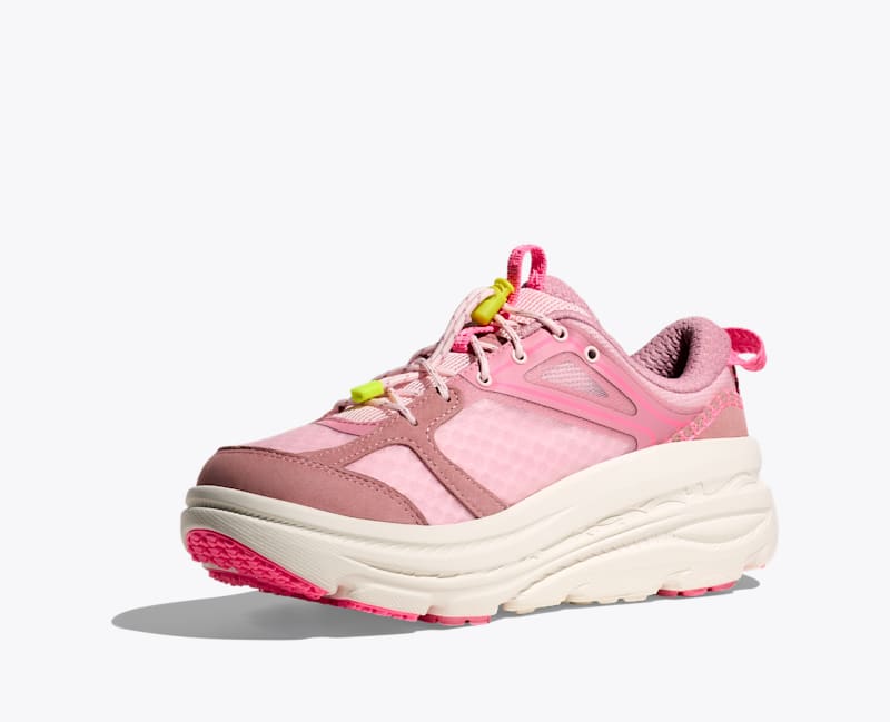 HOKA Bondi B3LS Shoes in Dried Rose/Neon Rose