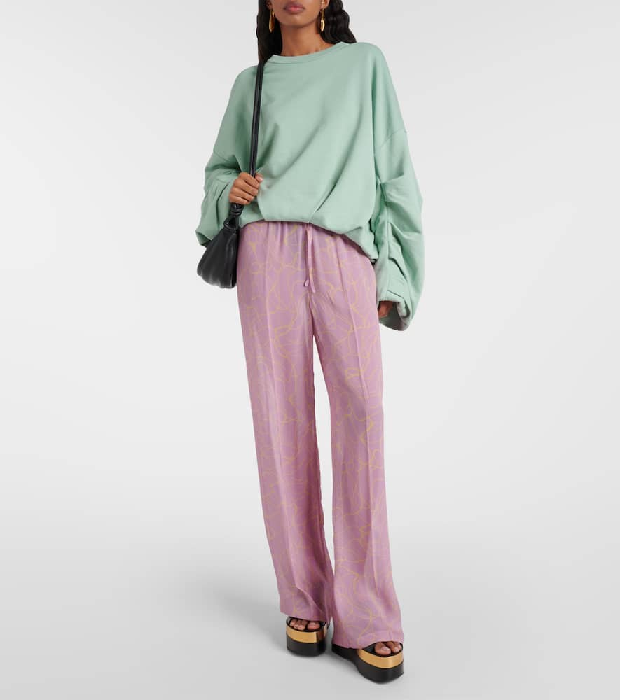 Printed wide-leg pants