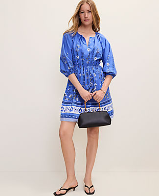 Ann Taylor Weekend Floral Shirred Dress