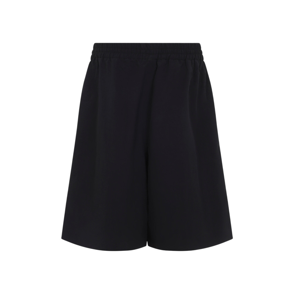Black Relaxed Solid Shorts