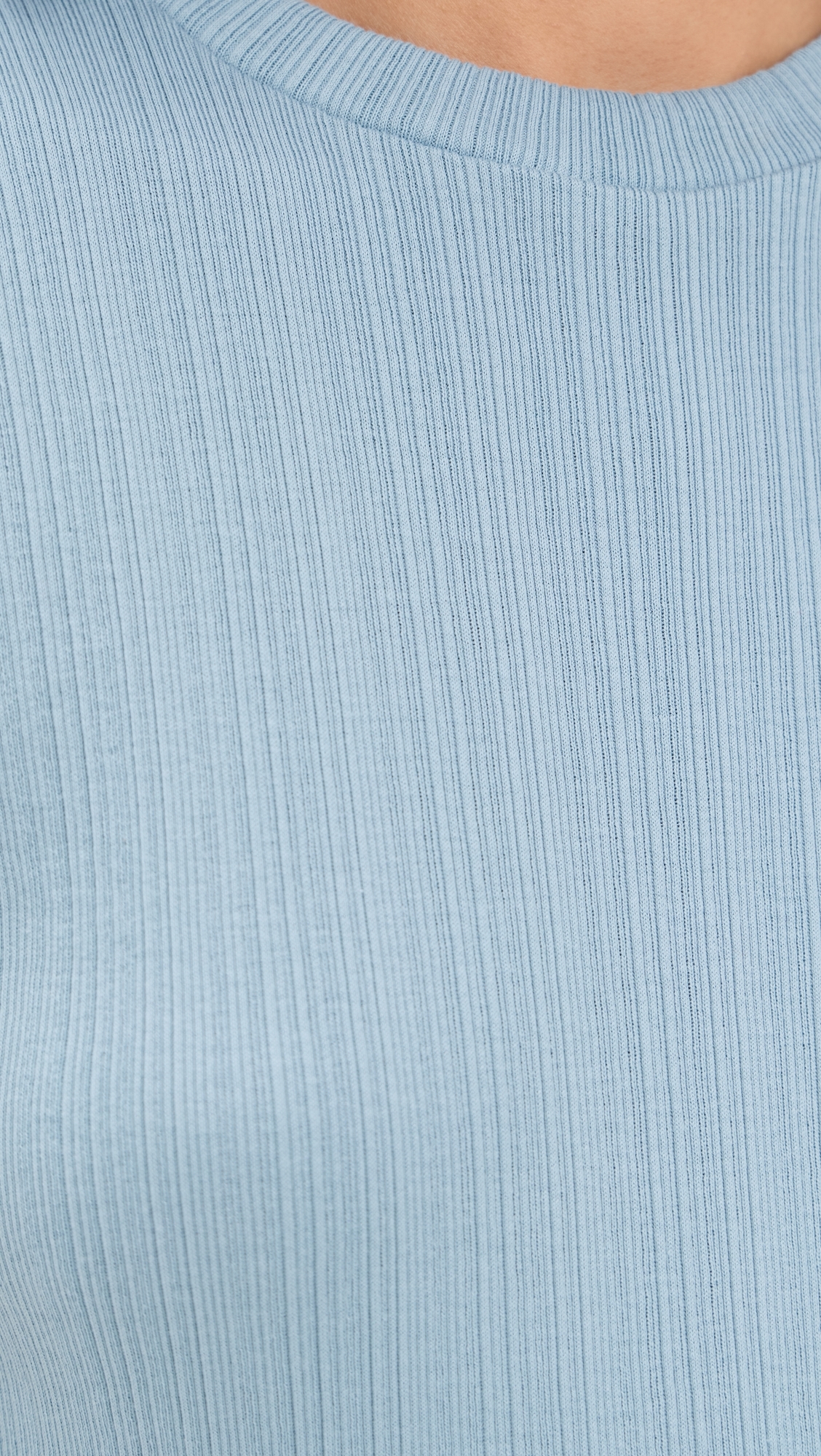 Ribbed Mock Neck Tee Del Mar