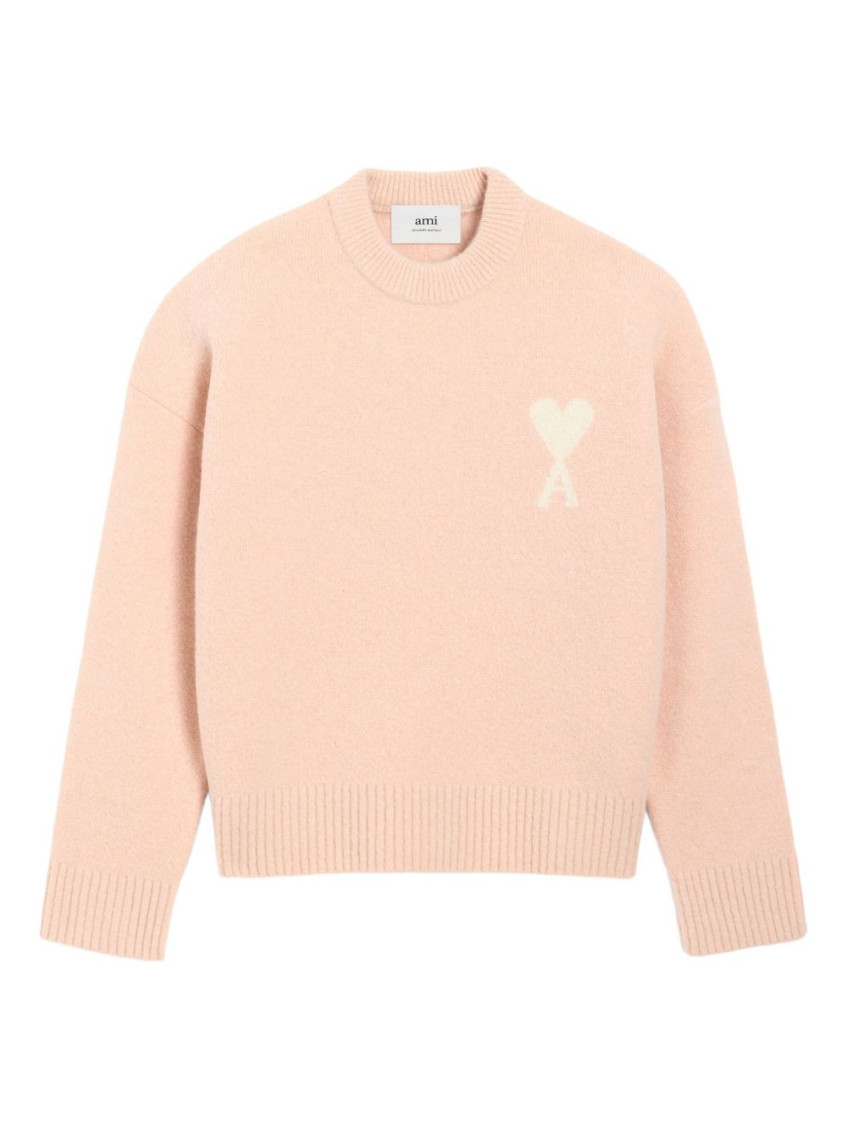 Pink Wool Sweater With Logo