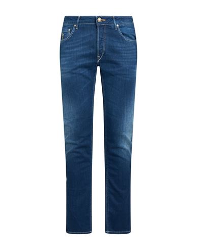 Man Jeans Blue Size 34 Cotton, Elastomultiester, Elastane