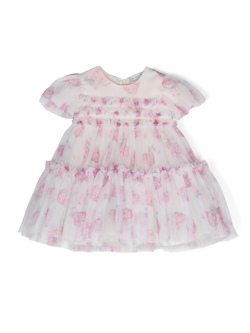 Floral-print tulle dress - White