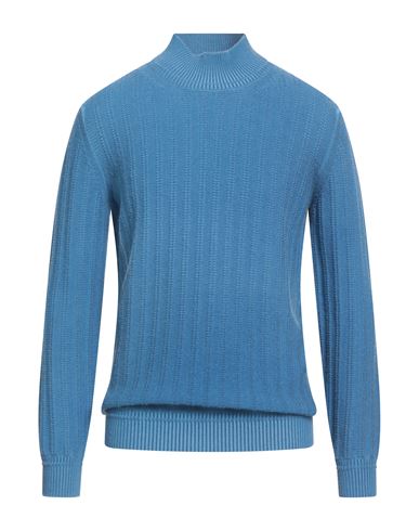 Man Turtleneck Azure Size 40 Wool