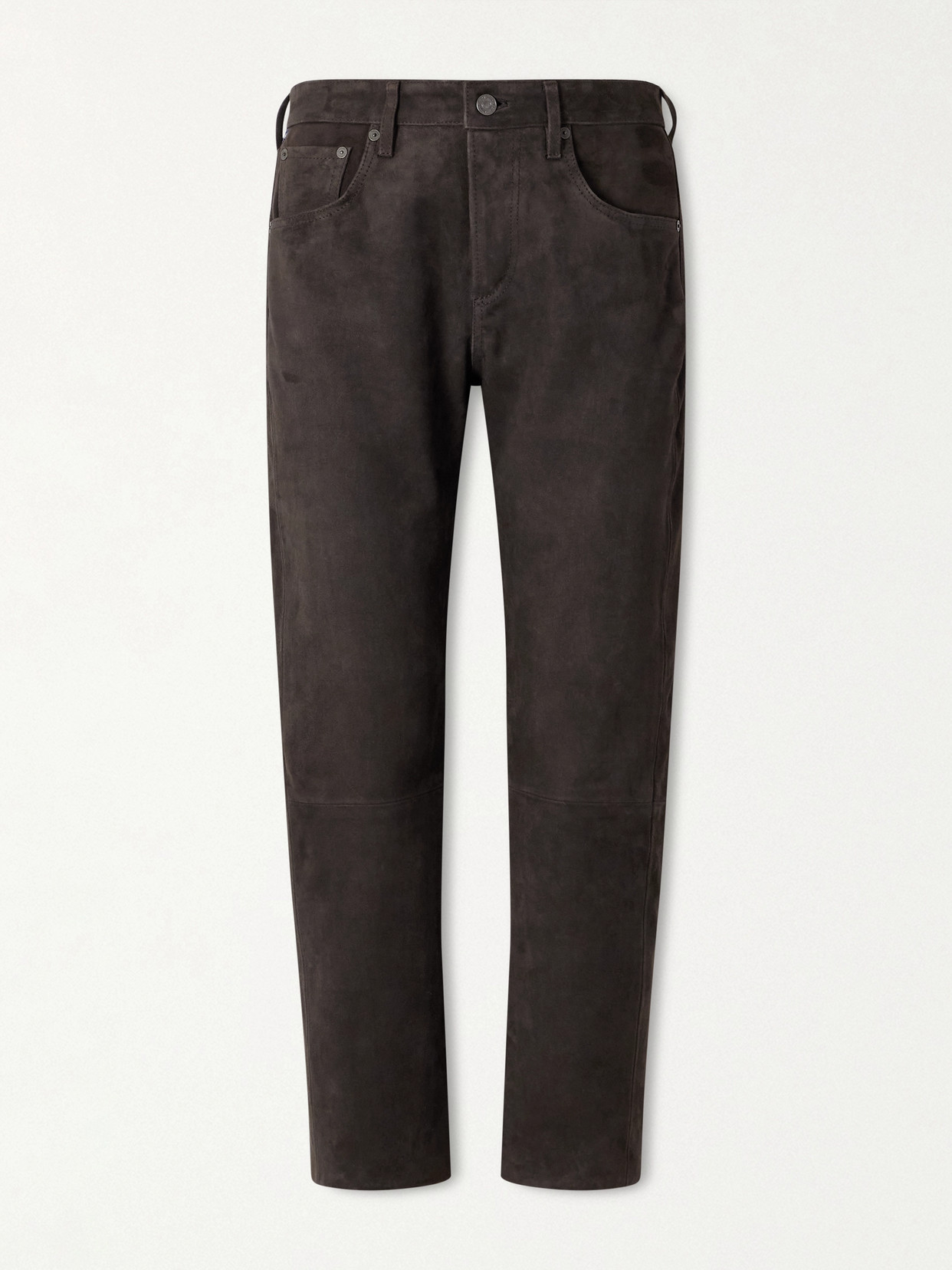 Winslow Suede Straight-leg Pants - Brown