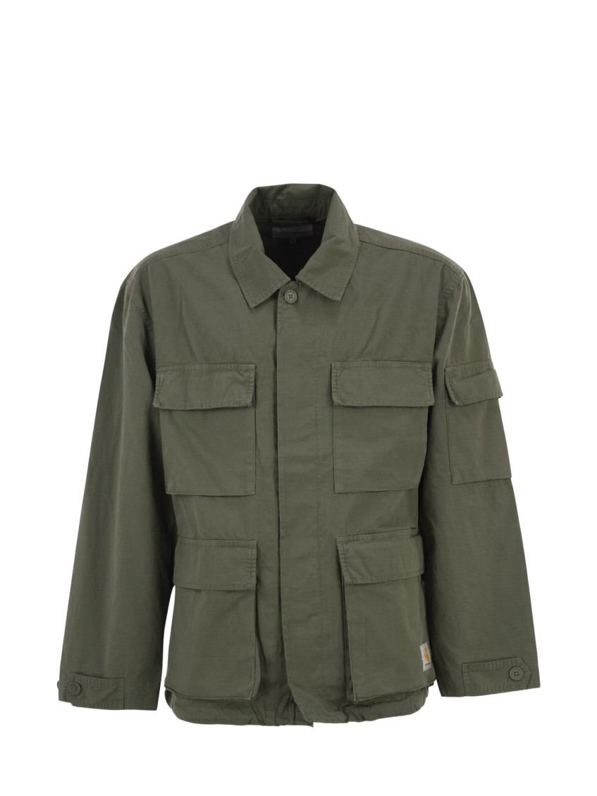 Olive Shirt Collar Jacket