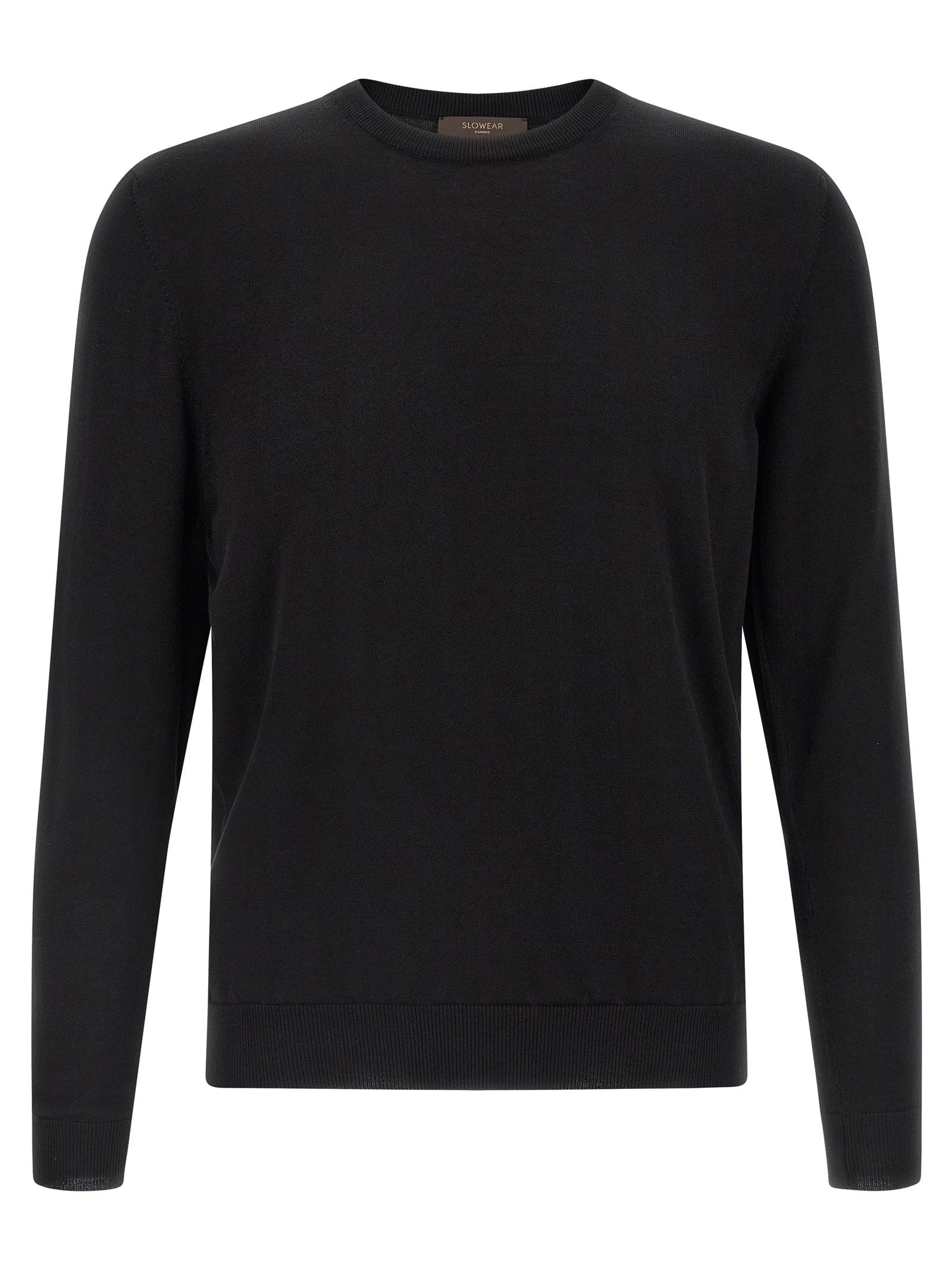 Cotton Crewneck Sweater — Black