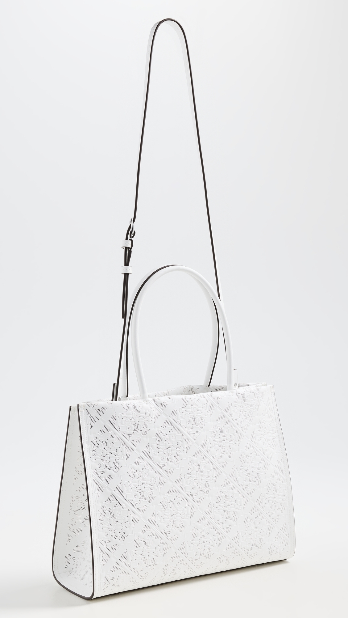 Tory Burch Ella Bio Perforated Small Tote Blanc One Size