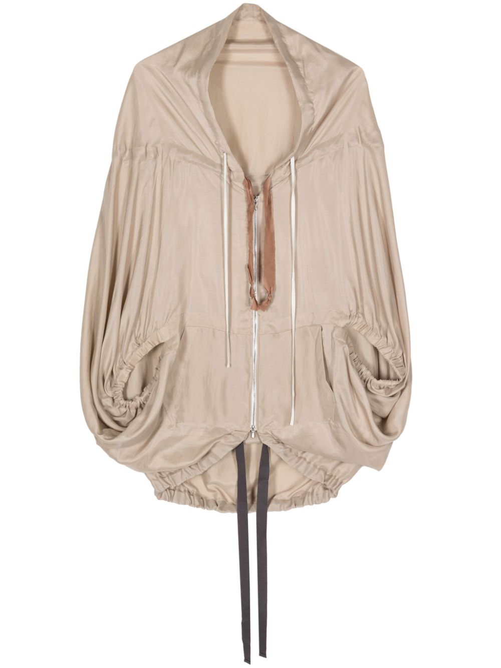 Batwing-style silk jacket - Neutrals