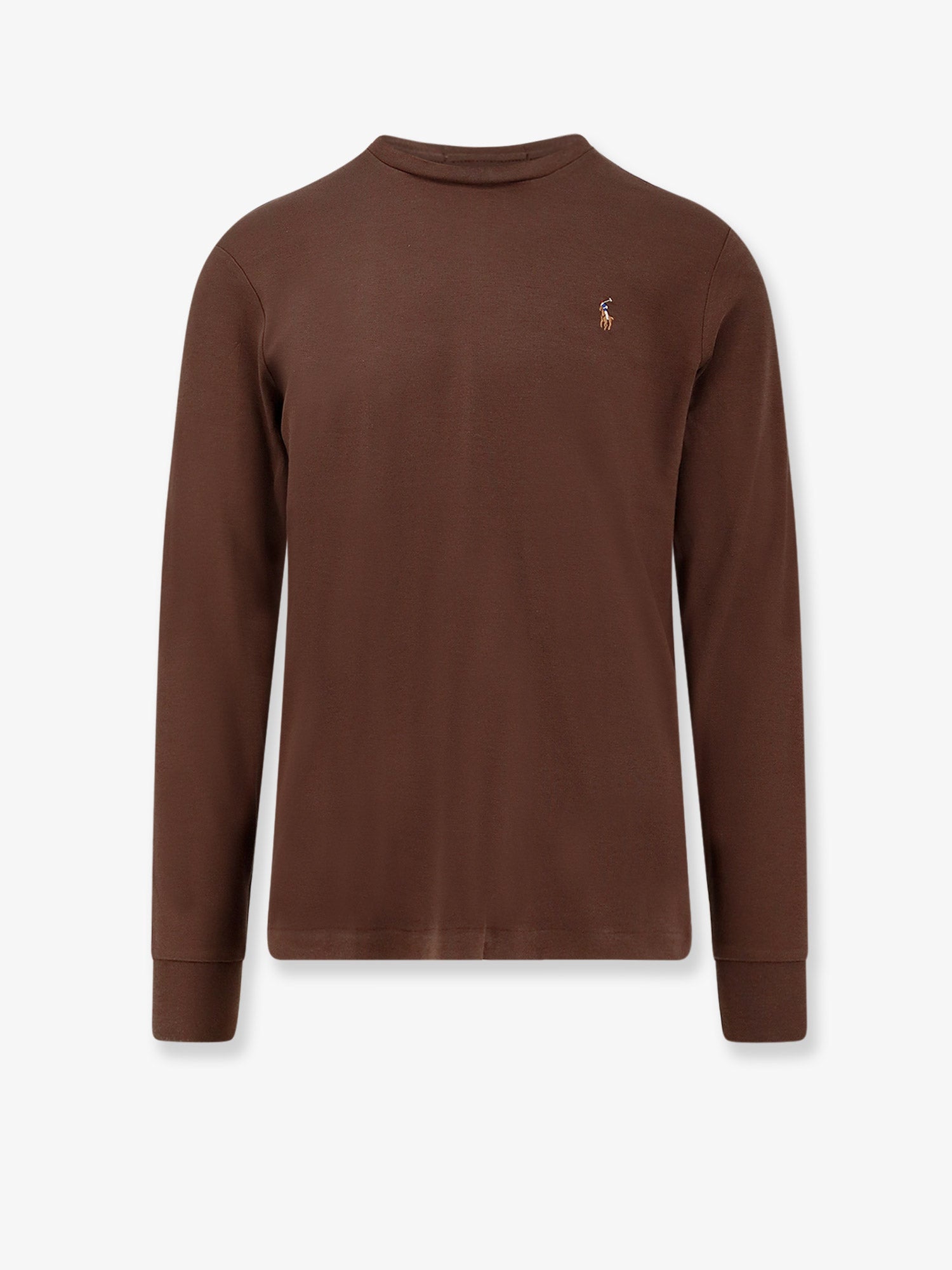Cotton Long-Sleeve T-Shirt — Brown