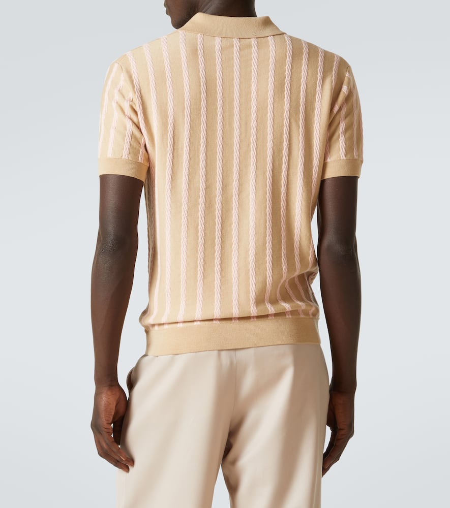 Striped wool polo shirt