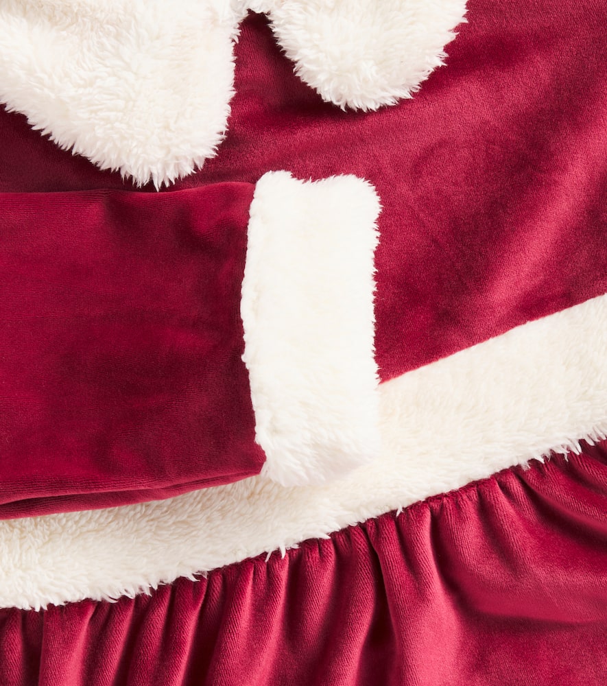 Konges Sløjd Faux fur-trimmed velvet dress