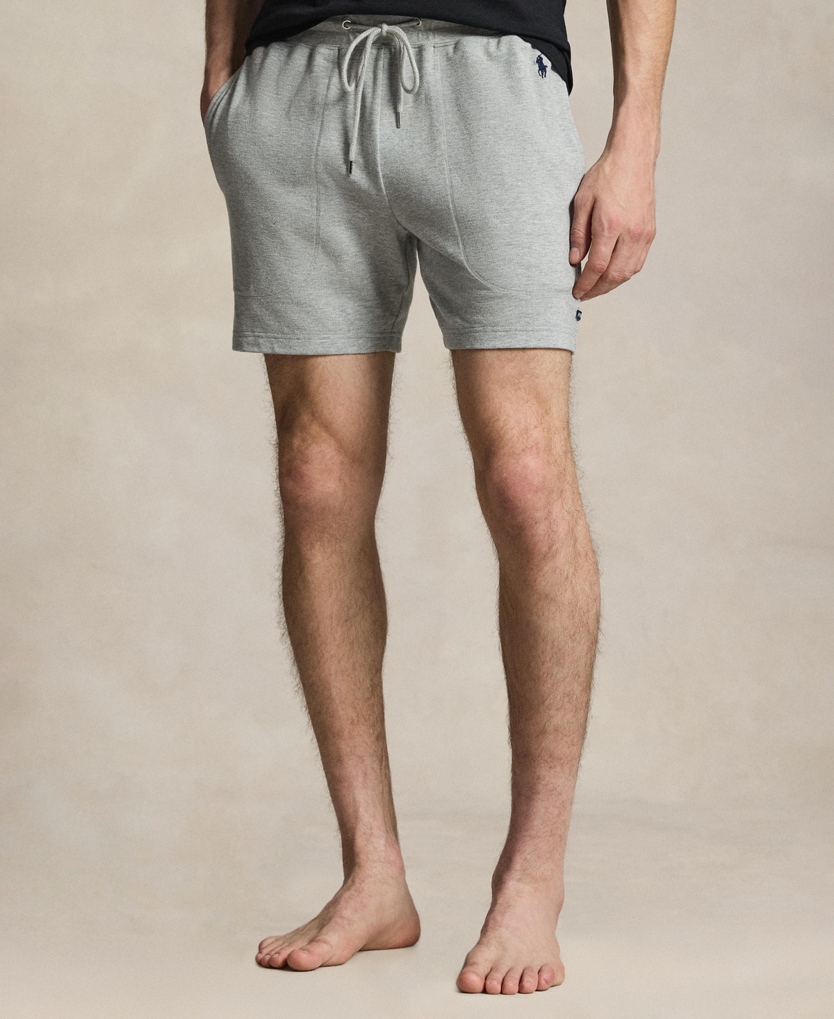 Men's Featherweight Mesh Pajama Shorts - Andover Heather/Cruise Navy Polo Player