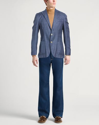 Platinum Man Blazer Navy Size 40 Cashmere, Silk, Linen