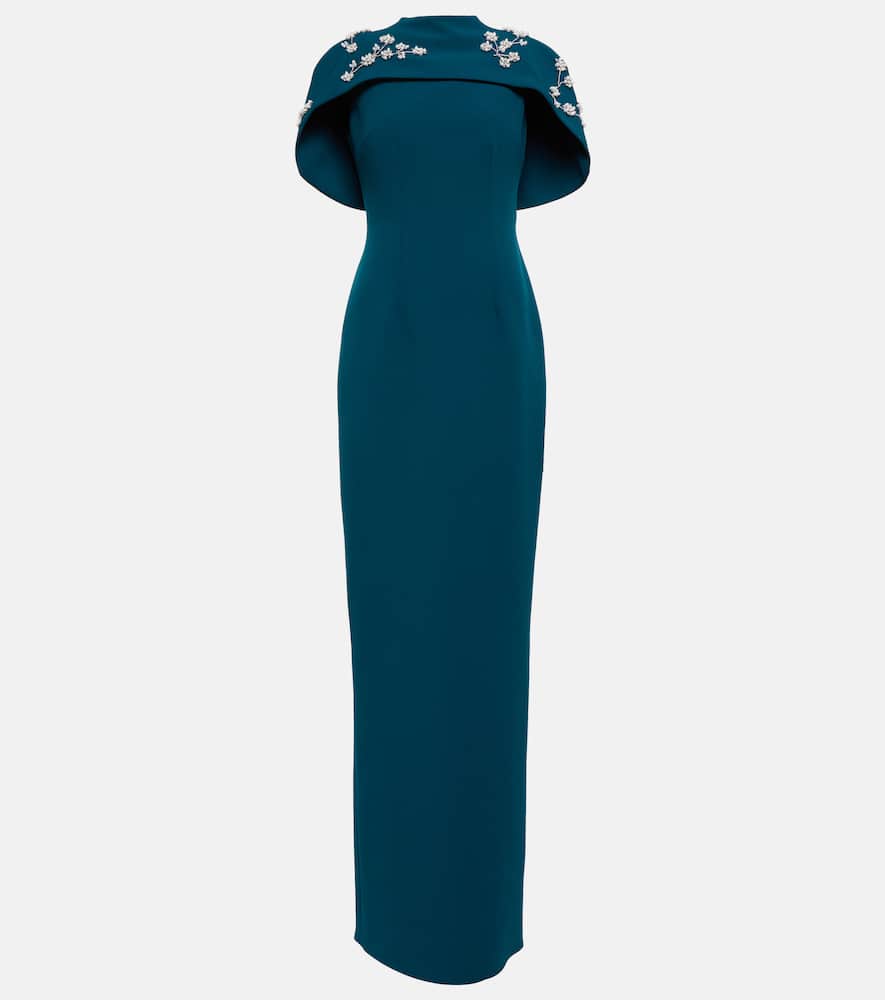 Embellished crêpe gown