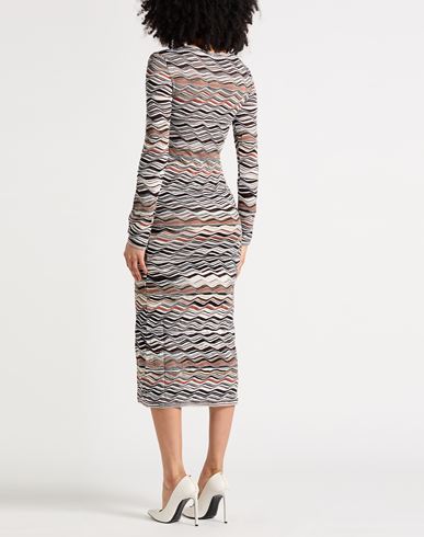 Woman Midi dress Brown Size 2 Viscose, Wool, Elastane, Polyamide