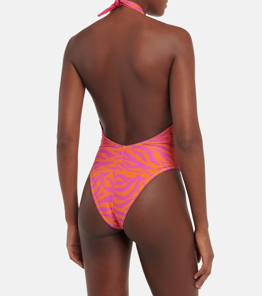 Reina Olga Italian Stallion zebra-print swimsuit