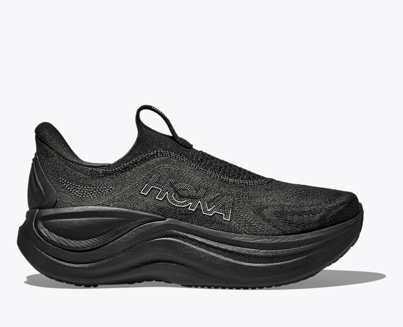 HOKA Women's Skyward Laceless Shoes in Black/Black