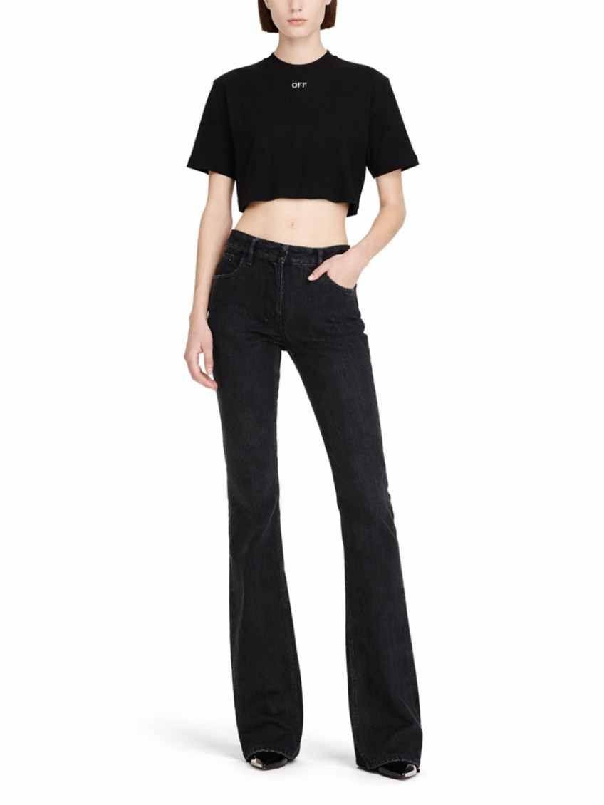 Off-White - cropped logo t-shirt short sleeve top