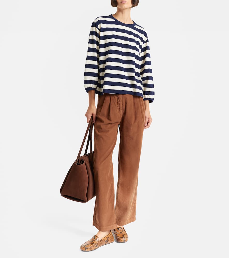 Gail high-rise cotton straight pants