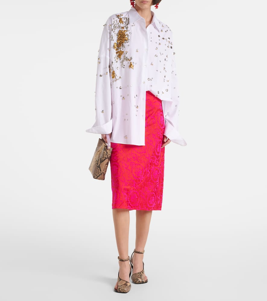 Printed pencil skirt