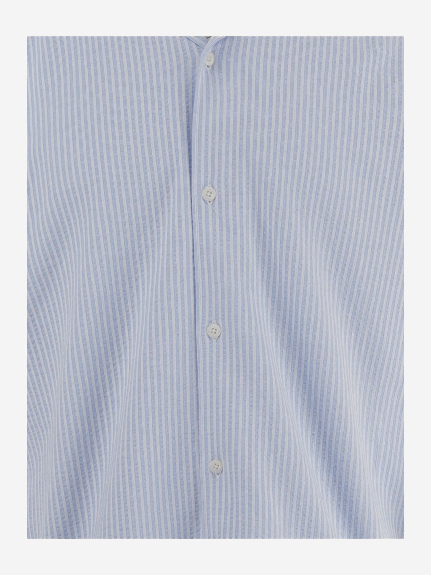 Stretch Cotton Shirt — Blue