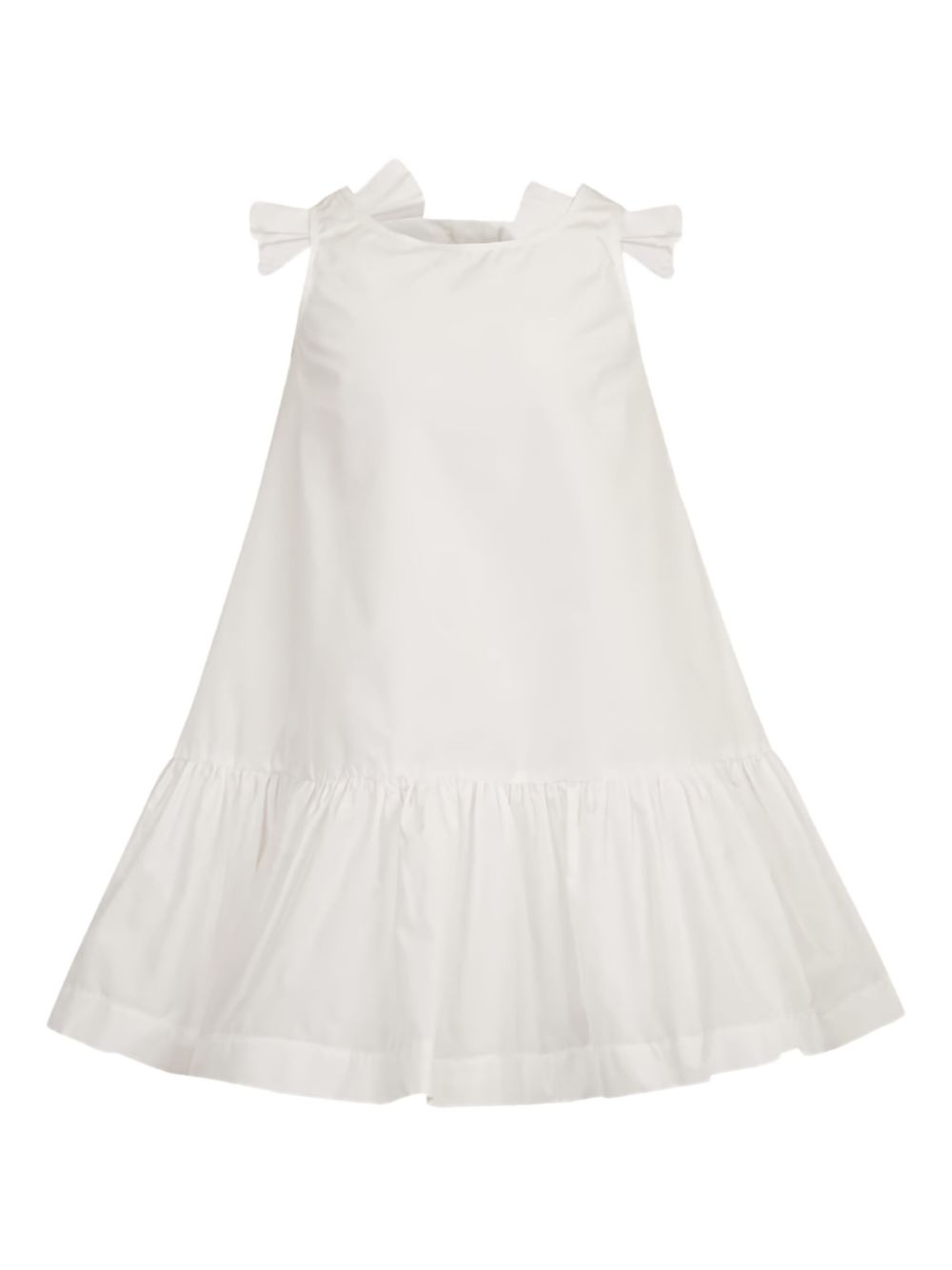 Bow-detailing ruffled dress - White