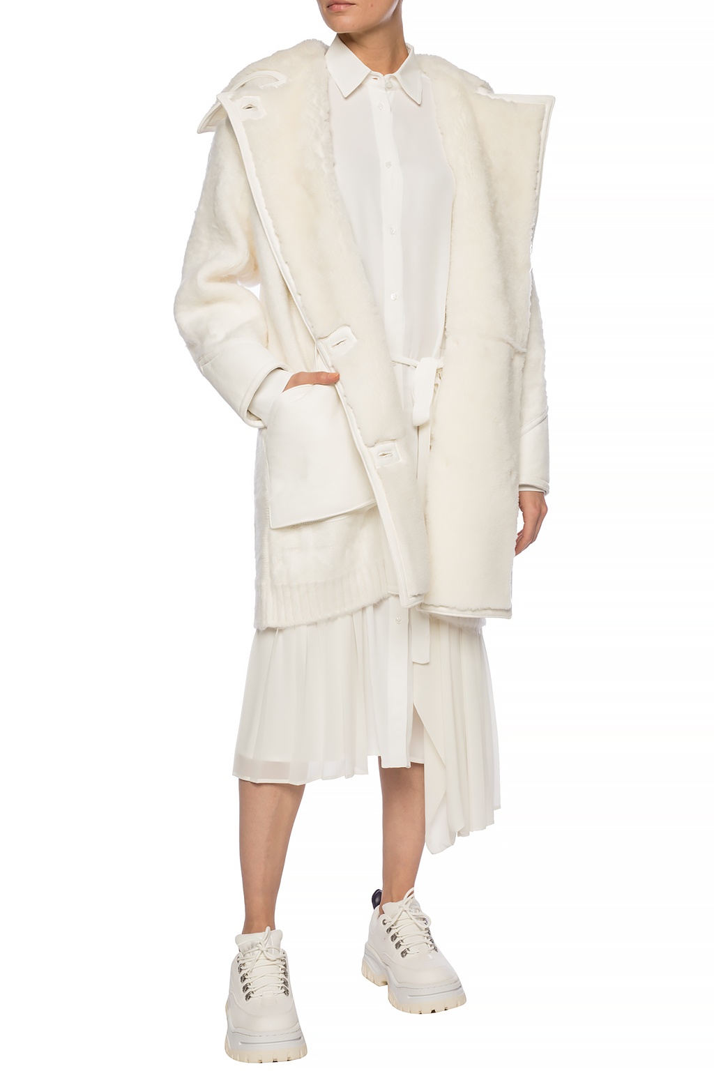 Dress With Collar, Women's, Cream