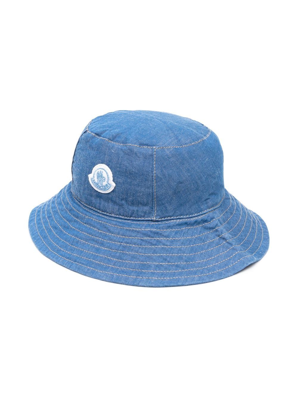 Logo-patch bucket hat - Blue