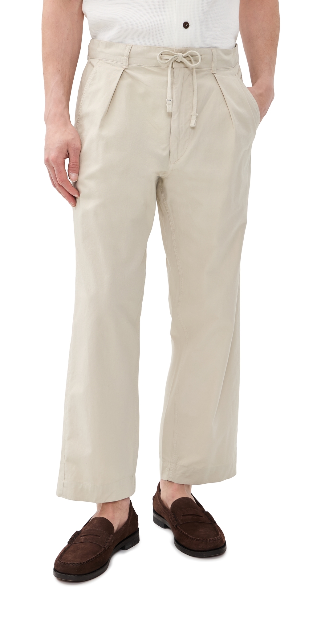 Featherweight Twill Prepster Easy Pleated Pants Stoneware Grey