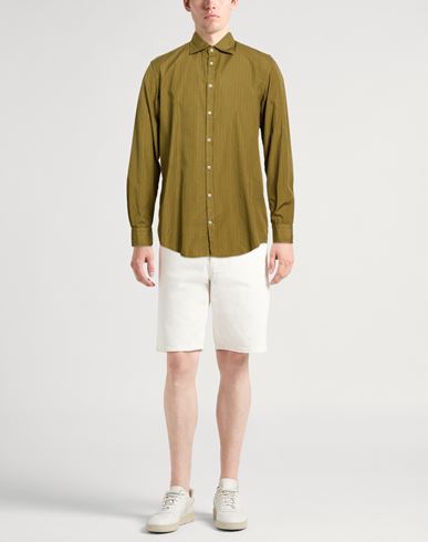 Man Shirt Military green Size L Cotton