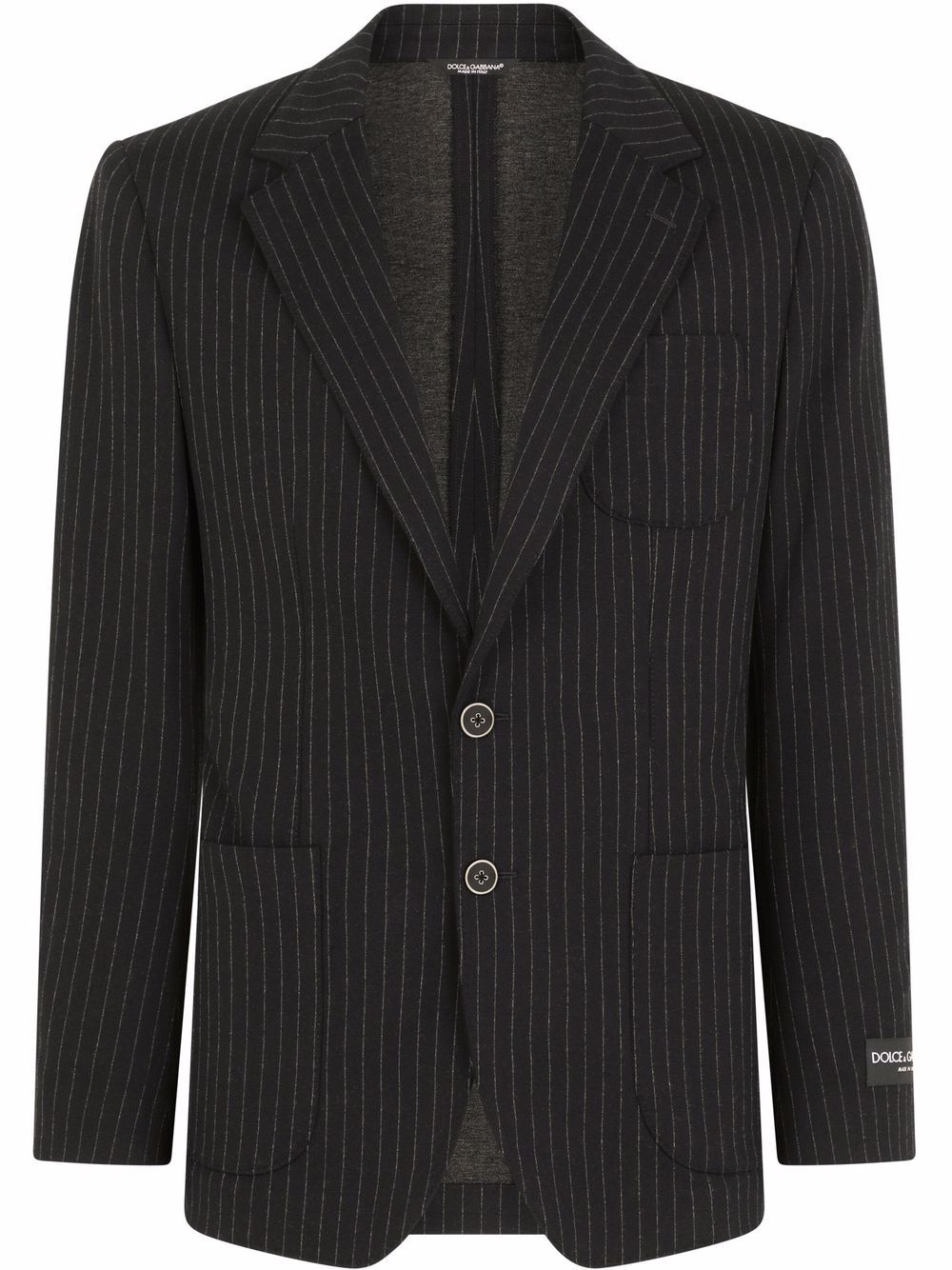Pinstripe single-breasted blazer - Black